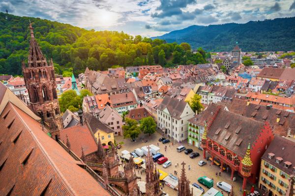 Ariel view of the German city of Freiburg 